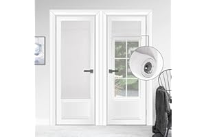 WDFour Cordless Blackout Door Curtains, Triple Layers 100% Light Blocking & UV Protect, Noiseless Adjustable Roller Shade, No Drill Window Blinds for Office (24" Wx70 L,Greyish White,Pack of 1)