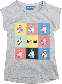 Fortnite Llama - Camiseta con Logotipo, Color Gris 