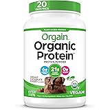 Orgain Organic Plant Based Protein Powder, Creamy Chocolate Fudge - Vegan, Low Net Carbs, Non Dairy, Gluten Free, No Sugar Ad