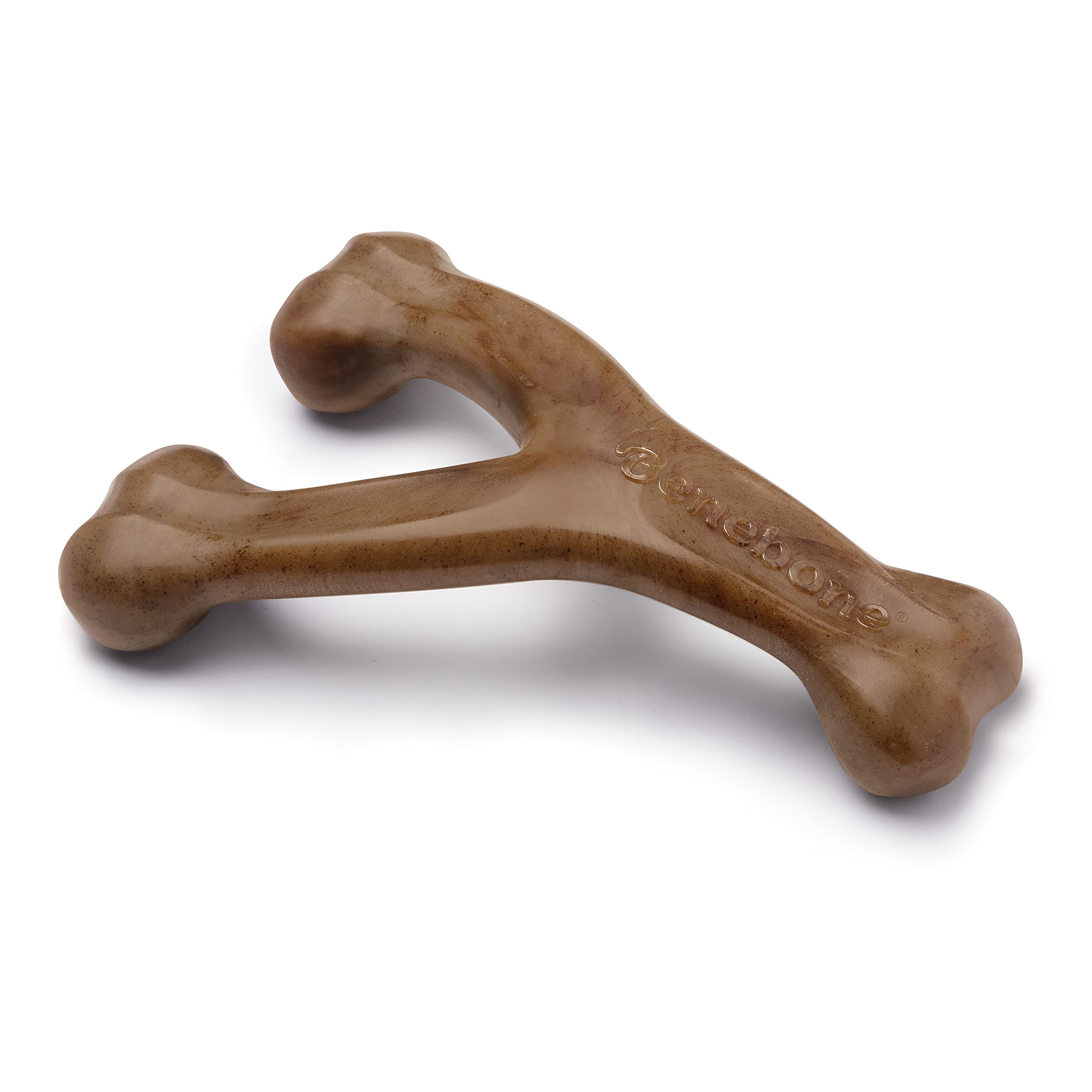 Photo 1 of Benebone Wishbone Durable Dog Chew Toy for Aggressive Chewers, Made in USA, Large, Real Bacon Flavor