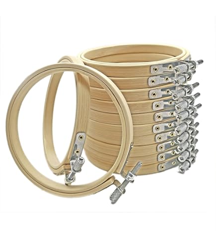 LAMXD - Juego De Aros De Bordado Rectangular De Madera Sintética, 2 Tamaños, Plástico, Multicolor, 27 X 18,5 Cm, 1.0 Unidades, Incluye 16 Agujas De Coser De Ojos Dorados