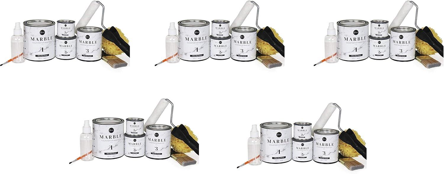 Amazon Com Giani Marble Countertop Paint Kit Carrara White Five