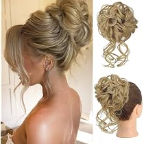 Amazon.com : WZNBBOY Messy Bun Hair Piece Claw Clip Synthetic ...