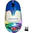 Conaqua Liquid Aqua Computer Mouse, Rechargeable, Wireless 2.4GHz with USB Mini Reciever, 1200 DPI Optical Tracking, Ambidextrous, Retro 2000s Style, Large, CNQ-M0001