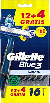 Blue3 Smooth Maquinillas de Afeitar Desechables Hombre, Pack de 16