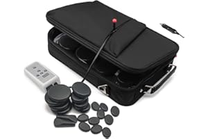 Portable Hot Stones Massage Set with Warmer Kit with 12 PCS Basalt Stones/Rocks Massage Stone Kit Heater Bag for Relax Muscle