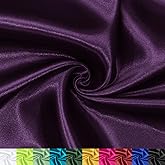 P Pothuiny 55 Inch Wide Dark Purple Satin Fabric by The Yard, 1 Yard | Silky Charmeuse Satin Fabric for Bridal Wedding Dress Decor DIY Apparel Crafts