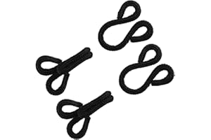 Lakesstory Black Covered Hooks & Eye Sewing Closure for Fur Coat Jackets Sewing Hooks for Clothing, 1-1/2" 2 Set in a Pack