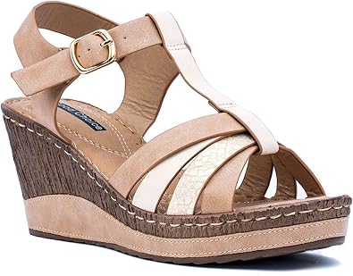women's slide wedge sandals