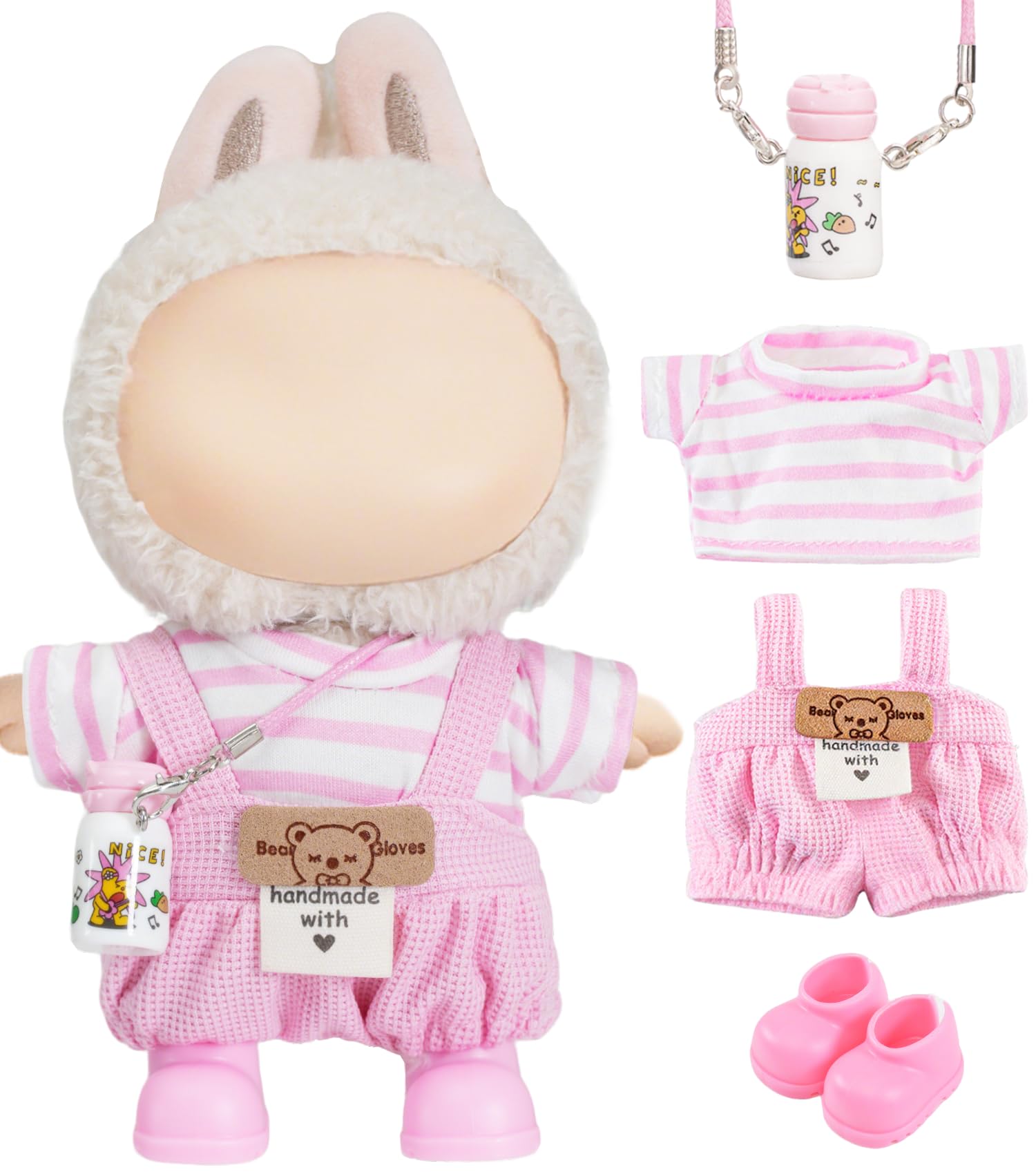 Photo 1 of 17 cm Cute Doll Clothes Design Outfit Blind Mystery Box Mart Accessories Mini Stuff Dress Overalls Hoodie Pajamas Pink