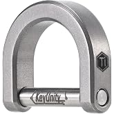 KeyUnity KA17 Titanium D Ring Key Shackle, U Shape Key Ring Horseshoe Clasp for Car Fob, DIY Leather Key Organizer Keychain