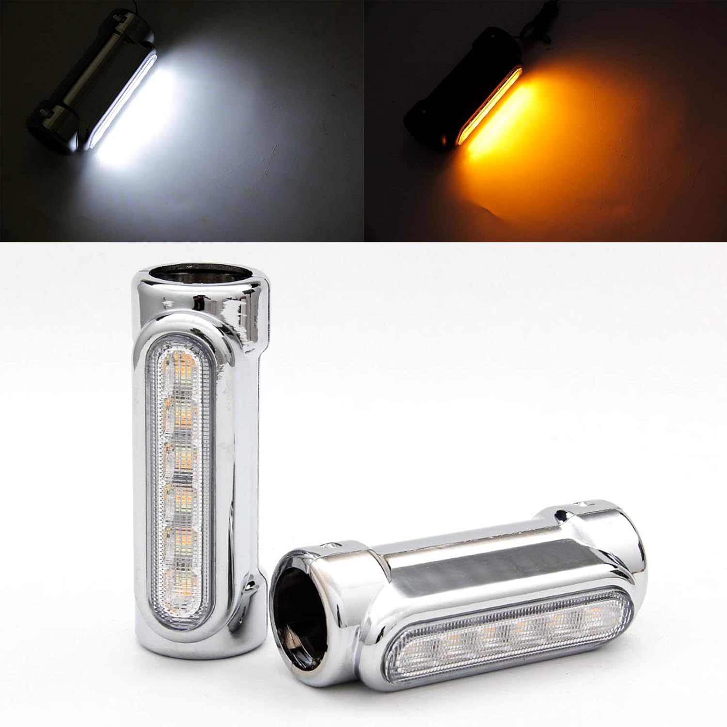 1pair Chrome Motorcycle Highway Bar Lights Switchback Driving Lights 1