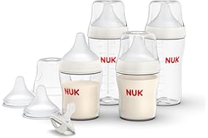 NUK Perfect Match Gift Set with 4 Baby Bottles, 2 Extra Nipples and 1 Pacifier