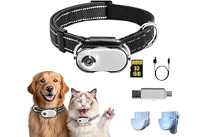 TEFIRE Cat Camera Collar, HD 1080P with Video Record Wireless Mini Sport Cam,Small Action Cameras,Body Camera for Pet Supplies/No WiFi, Indoor/Outdoor/with 32GB High-Speed Memory Card