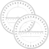 2 Pack 360 Degree Protractor, 6 Inch Multifunctional Drawing Ruler, Classic | Rotatable Mathematical Function Math Geometry Ruler Set, Large Clear Circle Protractor Drafting Tools for Engineering