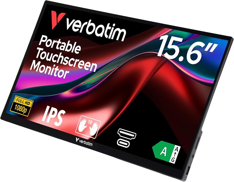 Verbatim PMT-15 Portable Touchscreen Monitor 15.6" 1080P FHD HDMI USB-C Gaming