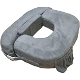 My Brest Friend Twin Nursing Pillow, Enhanced Comfort - Evening Gray | Ergonomic Breastfeeding Pillow for Ultimate Support - Fits Plus Size - Adjustable Nursing Pillow with Handy Side Pocket