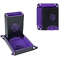 Dice Tower | Portable Gaming D&D Dice Tower with Tray and 5 Dice | Foldable Dice Rolling Tower for Travel | DND Tower for RPG, Board Games | Tower Dungeons and Dragons