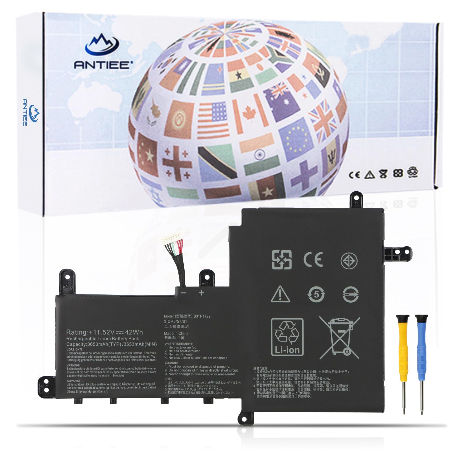 ANTIEE 42Wh B31N1729 Laptop Battery for ASUS