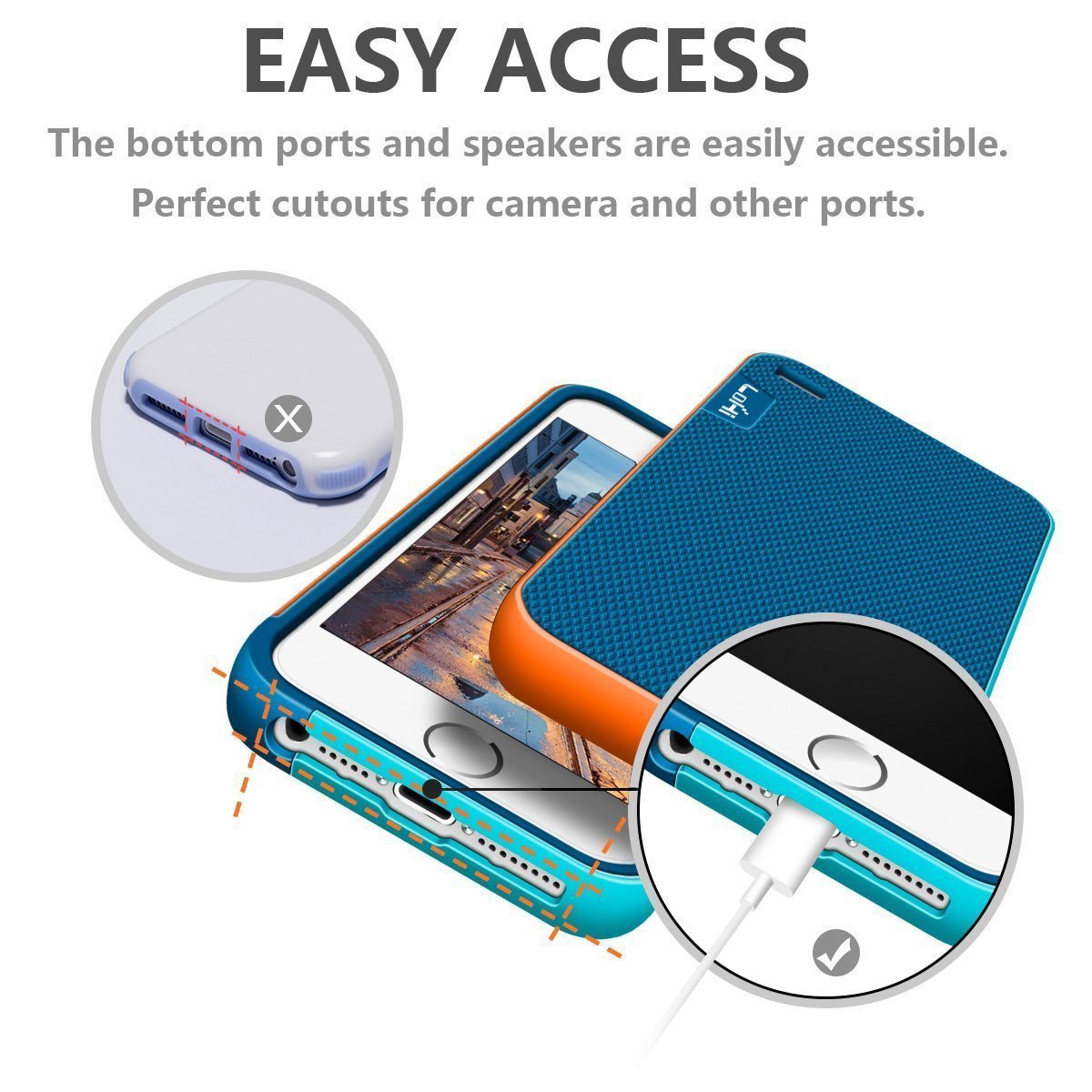 iPhone 5s / 5 / SE Case, LoHi Apple iPhone 5S Case [Dual Protection] Anti-Scratch Shockproof Bumper Case - Blue