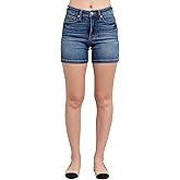 Judy Blue Women's Mid-Rise Tummy Control Classic Mid-Length Denim Shorts