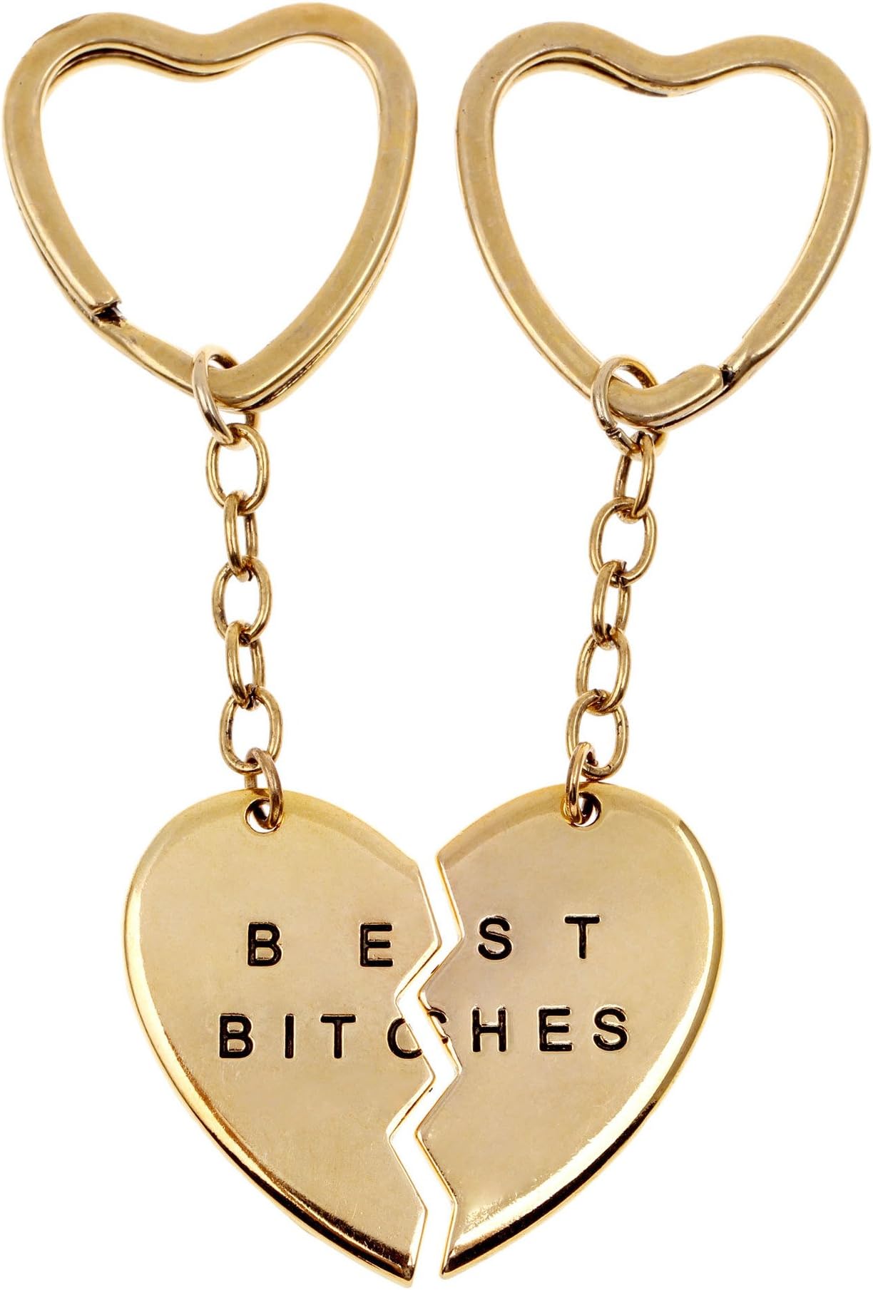 Best Bitches Keychains,Best Friend Key Ring,BFF Lovers Key,Split Heart KeyRing,Best Friend Forever Love Gifts Jewelry Christams Gift