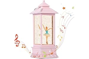 PEATOP 11" H Ballerina Music Box Snow Globe,Lighted with 6H Timer Valentines Snow Globe Ballerina Dancing Glittering,Ballerina Snow Globes for Girls/Mother's Day