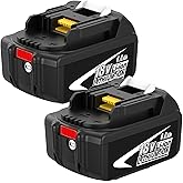 2-Pack 6.0Ah BL1860B Replacement for Makita 18vBattery Compatible with Makita 18 Volt Battery Lithium-ion BL1815 BL1820 BL1820B BL1830B BL1835 BL1840 BL1850 BL1860 LXT400 with LED Indicato (White)
