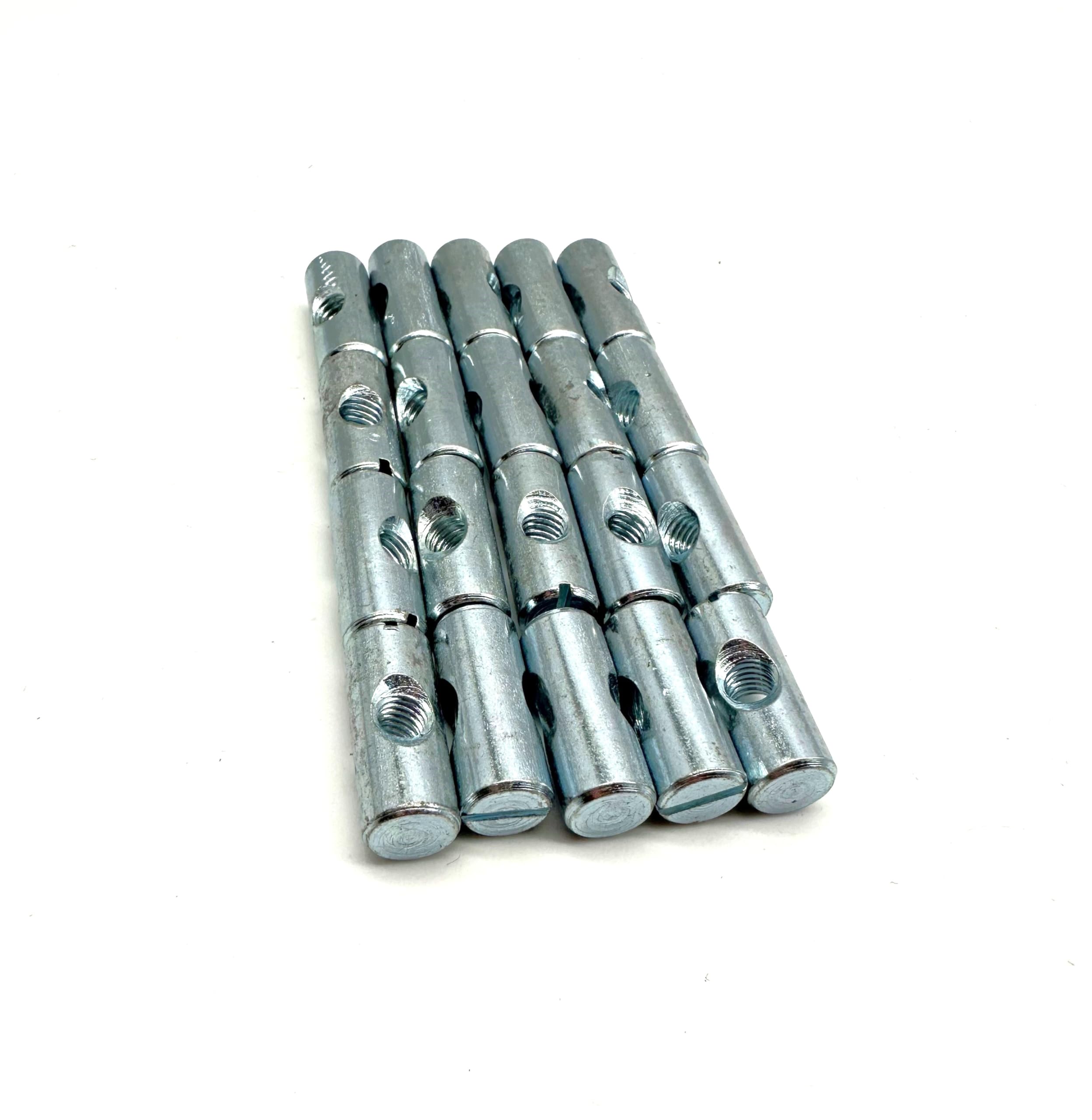 20PCS Cross Dowel Barrel Nuts M6 x 25mm FURNITURE FIXING NUTS FOR COT BEDS & CHAIRS. CENTRE THREAD NUT FLAT PACK
