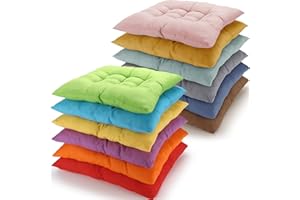 Geetery 12 Pcs Floor Pillows for Classroom Bulk Square Seating Cushions for Floor Chair School Kindergarten Reading Corner, 15.7'' Large Thick Meditation Cushions Yoga Nursery Daycare (Bright Color)