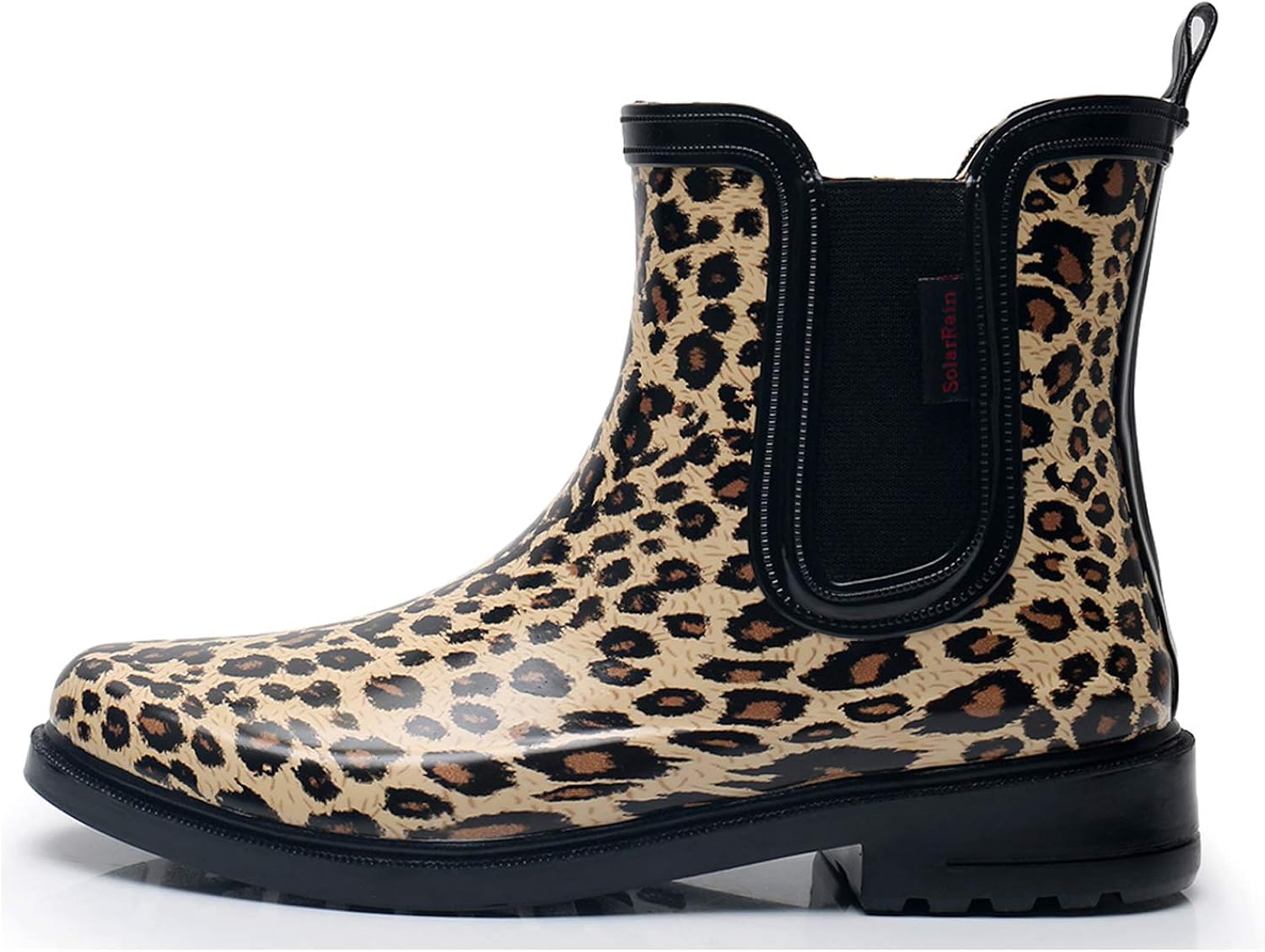 leopard ankle rain boots
