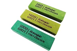 Baroque Fret Erasers 180 & 400 & 1000 Grits, Guitar Fret Polishing Abrasive Rubber Blocks, Set of 3 Grits