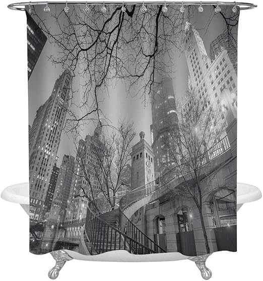 Amazon Com Black And White Decorations Shower Curtain For Modern
