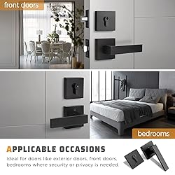 KNOBWELL 2 Pack Square Matte Black Entry Handle AMD