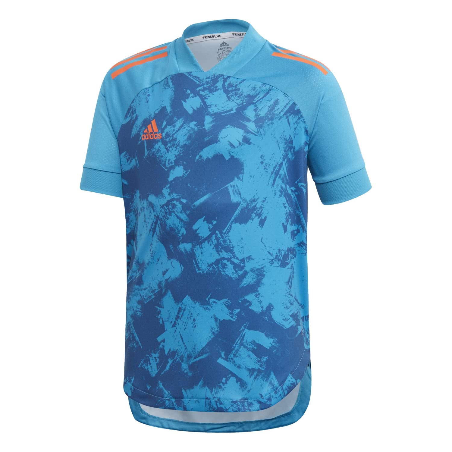 adidas Kid's Condivo 20 Primeblue Jersey, Sharp Blue/Dark Marine/True Orange, 128