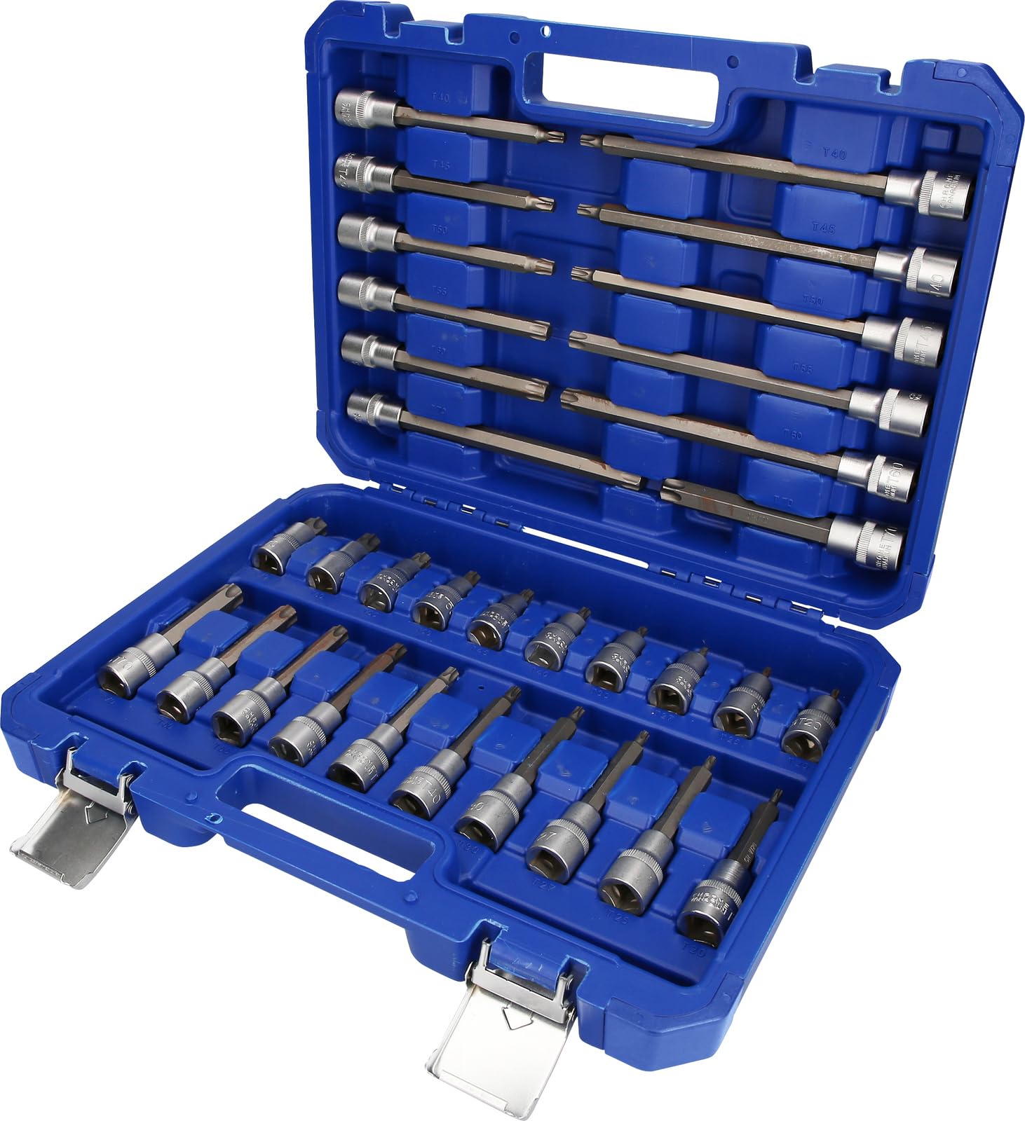 BRILLIANT TOOLS BT022532 1/2 Inch Bit Socket Set, 32 Pieces, Torx Profile [Powered by KS Tools]