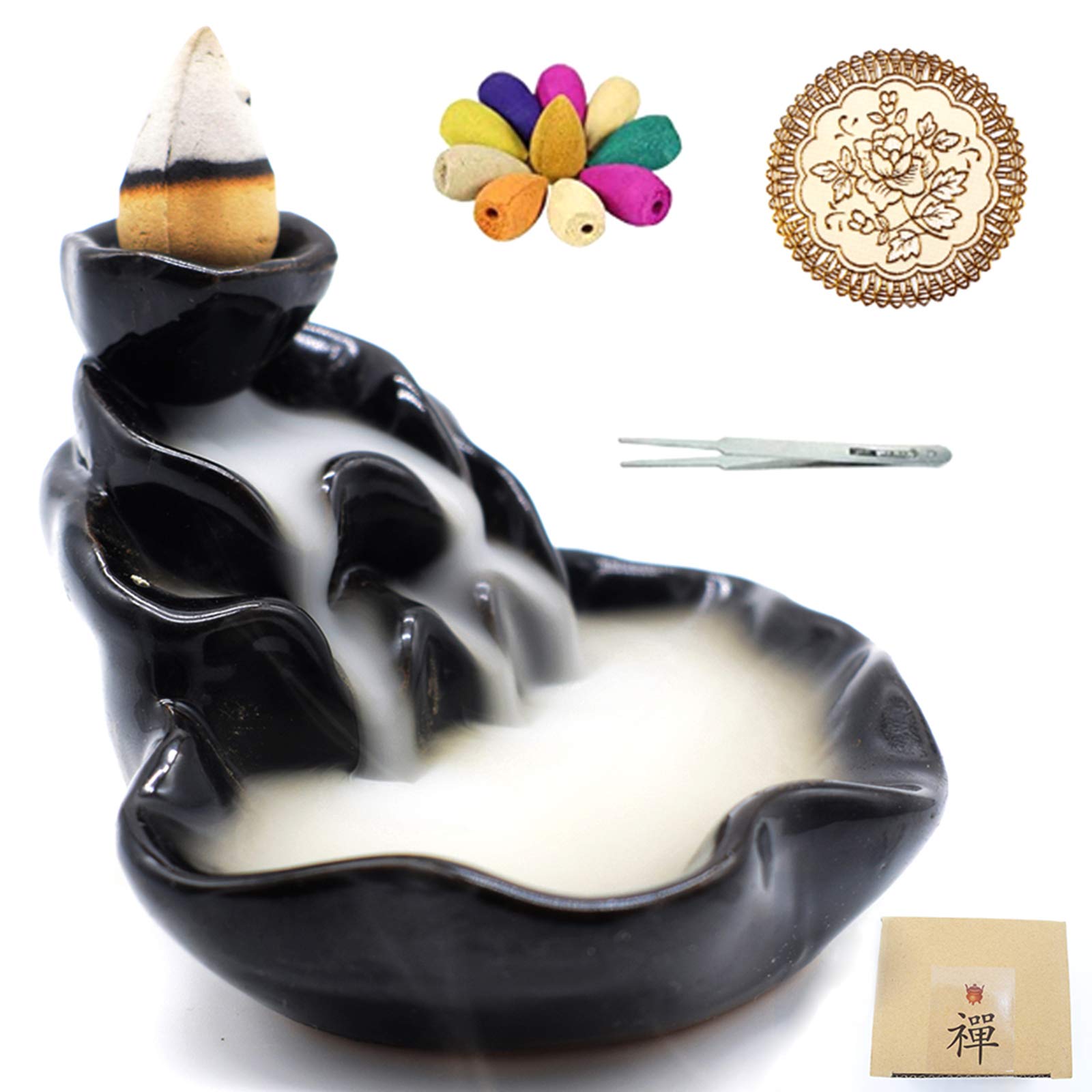 Incense Burner, Ceramic Backflow Incense Holder, Home Decor Aromatherapy Ornament