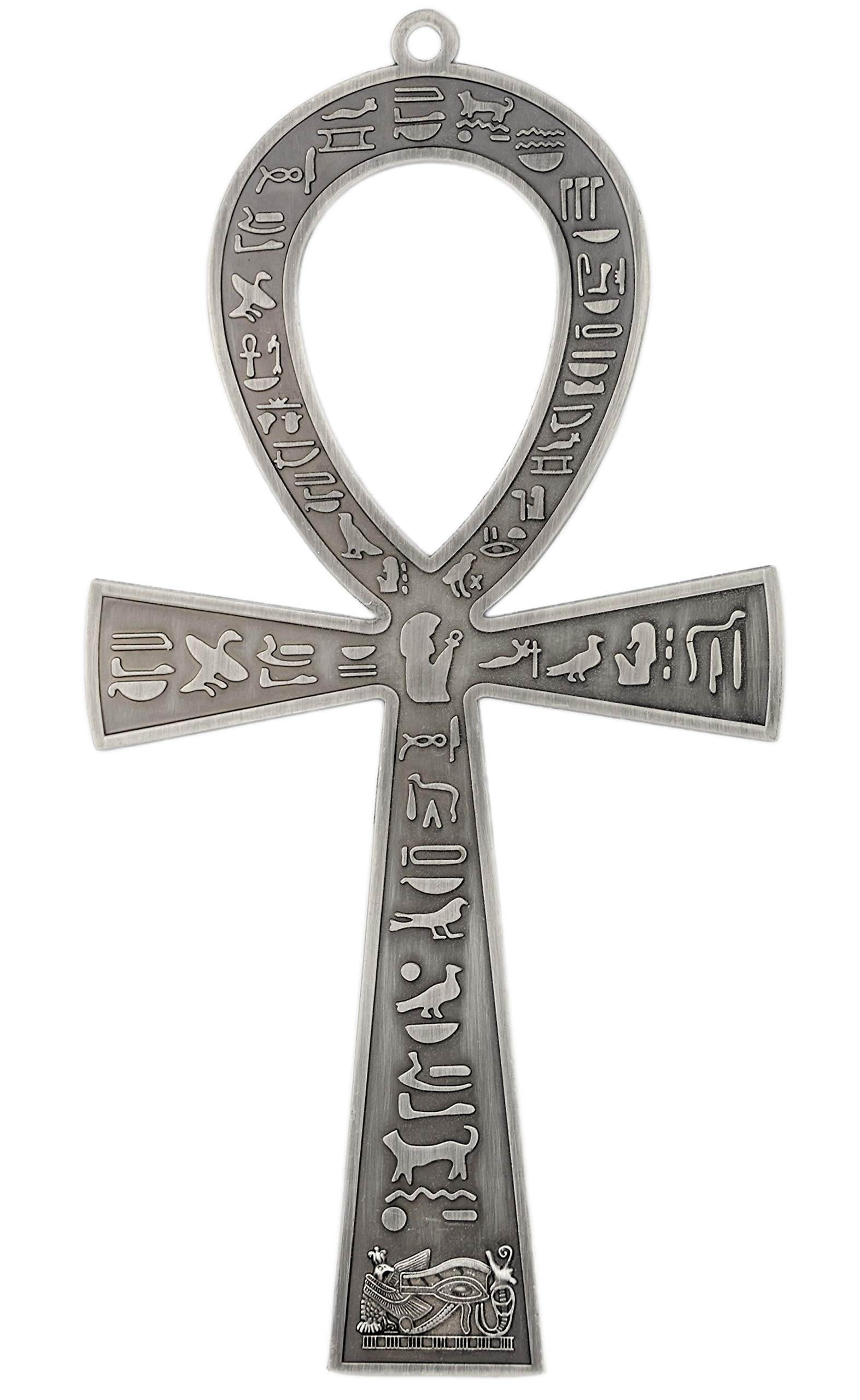 NileCart™ 8.5" Large metal Egyptian ANKH cross made in Egypt (Antique Silver)