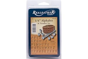Realeather Crafts Alphabet and Number Stamp Set 0.7 H x 6.7 L x 4.0 W
