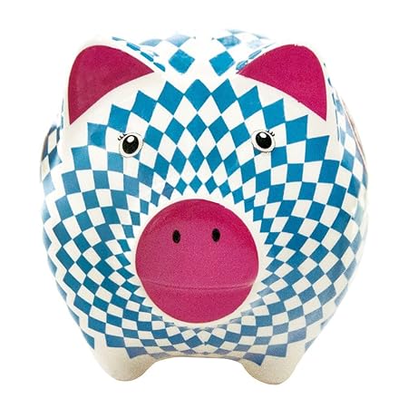 ebos Sparschwein aus Keramik | Bayern Raute | Spardose | Sparbüchse (Herzl/Spatzl)