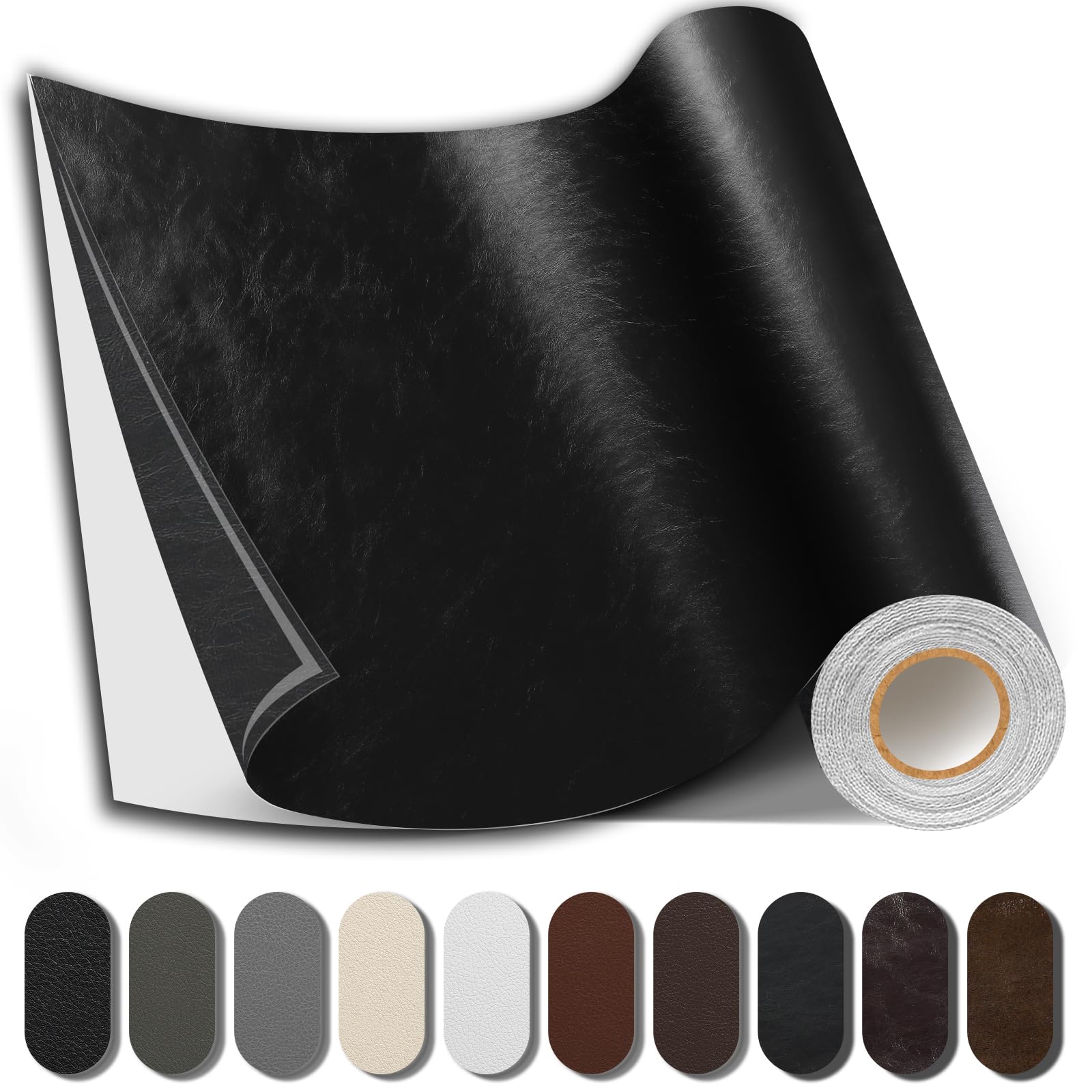 Photo 1 of Shagoom Leather Repair Patch, 17X79 inch Strong Sticky Repair Patch Self Adhesive Waterproof, DIY Large Leather Patches for Couches, Furniture, Sofa, Car, Chair (Black,17X79Inch)