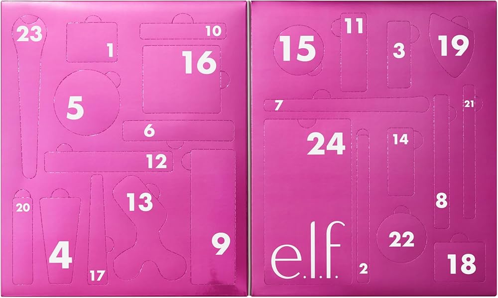 e.l.f. Sleigh the Holidays 24-Day Advent Calendar 2025, Skincare Essentials & Festive Makeup In Limited-Edition Shades, Vegan