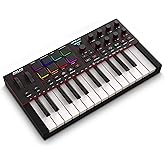 Akai Professional MPK Mini IV 25-Key USB-C MIDI Keyboard Controller, Black | Velocity-Sensitive Mini Keys, 8 MPC Pads, 360&deg; Knobs, Chord and Scale Mode, for Beat Makers, Music Production