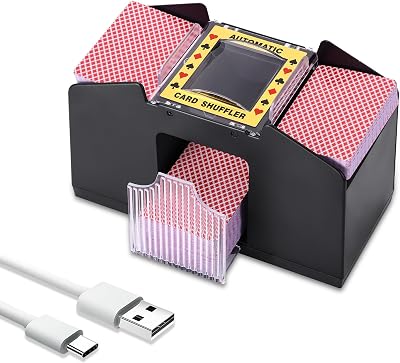 ZONJIE Automatic Card Shuffler 4 Deck USB Battery Operated Casino Poker