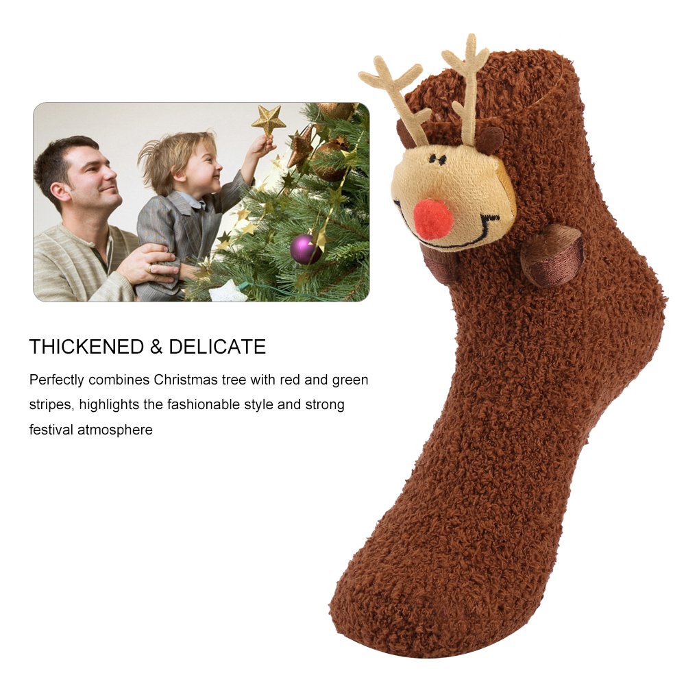 Vbiger Damen & Herren Weihnachten Socken Winter Socken Rutschfeste Griff Boden Socken