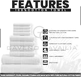 GC Gaveno Cavalia Towels Bale Set 10 Pc 100% Egyptian Cotton White view 2