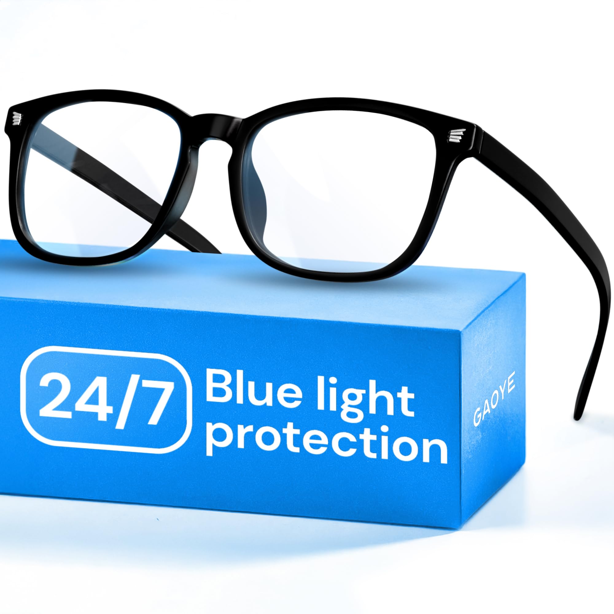 Photo 1 of Gaoye Black Blue Light Glasses for Computer & Gaming - Anti UV Ray Lenses, Scratch-Resistant & Comfort Fit