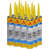 Sikaflex 1a Polyurethane Sealant Kit, Black, Pack of 12 | One Component, Flexible, Non Sag, Concrete and Masonry Sealant for Vertical and Horizontal Surfaces, 10.1 oz
