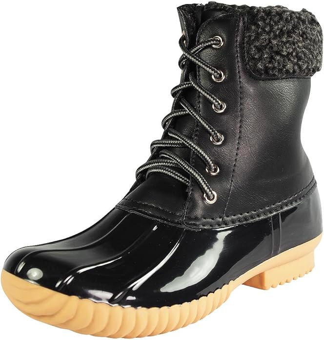 womens duck boots with zipper