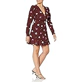 ASTR The Label Womens Long Sleeve Floral Fit & Flare Short Dress